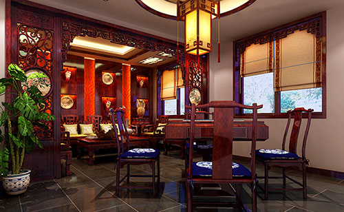 延吉古典中式风格茶楼包间设计装修效果图