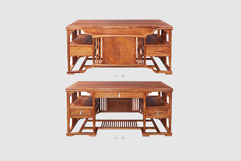 延吉中式家居装饰书房桌椅组合家具效果图